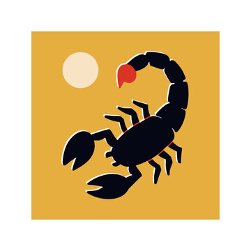 The Scorpio zodiac sign in a vintage style. Vector illustration