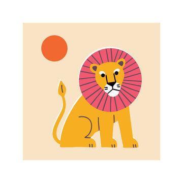 The Leo zodiac sign in a vintage style. Vector illustration