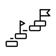 Obraz premium Stairs with flags representing goals and milestones in a step by step journey.