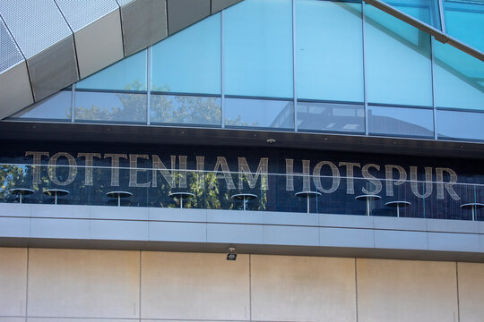 Tottenham Hotspur FC Sign at the Tottenham Hotspur Stadium, in London