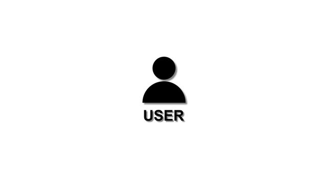 Minimal user profile icon with human avatar silhouette, isolated on white background. Simple flat design representing user account, person, profile, or account access concept.