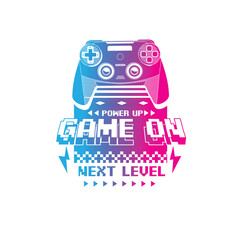 Game on next level game pad vector illustration graphic tee.eps © Saranya