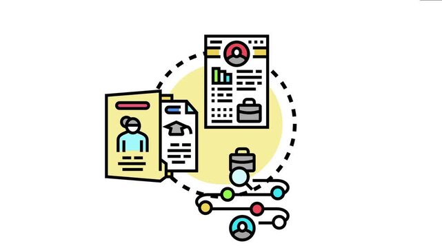 Recruiting managers are using various criteria and documents for candidate evaluation, analyzing job applications, resumes, and assessment results through selection stages to hire new employees