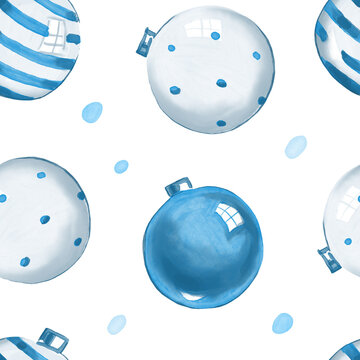 Seamless pattern of Christmas ornaments 