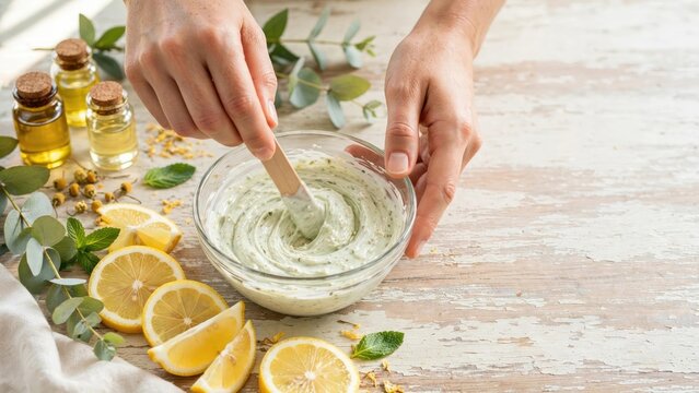 Natural Spa Self-Care Routine with Honey, Oil, and Clay Mask