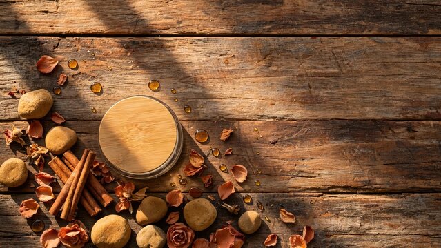 Rustic Arrangement of Spices, Herbs, and Cinnamon Sticks