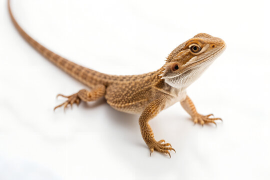 Small brown lizard reptile crawling actively wildlife desert or garden fauna creature isolated on transparent background cut out 