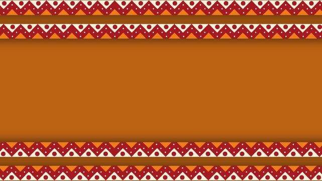 Hispanic Heritage Month Background with Traditional Mexican Geometric Pattern Frame.