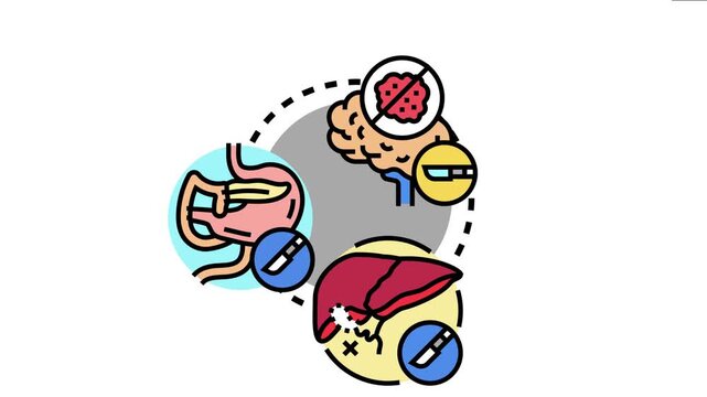 Oncology doctors performing surgical operations on brain, pancreas, stomach, and liver, treating carcinoma and removing malignant growth for medical care and health recovery