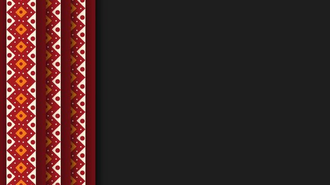 Hispanic Heritage Month Background with Traditional Geometric Pattern Border on Dark Background.