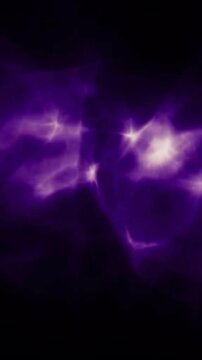 Animation of purple light flows moving on black background