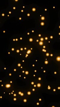 Animation of glowing light spots over black background