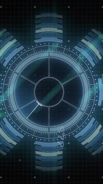 Digital interface with data charts and coding animation over futuristic dashboard