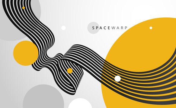 Abstract background with curve lines in 3D perspective, dynamic stripes tape look like road, journey trip wallpaper, futuristic dynamic expanse theme.