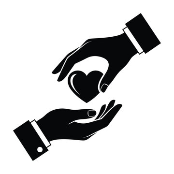 Hands holding heart symbol love care support kindness charity donation help