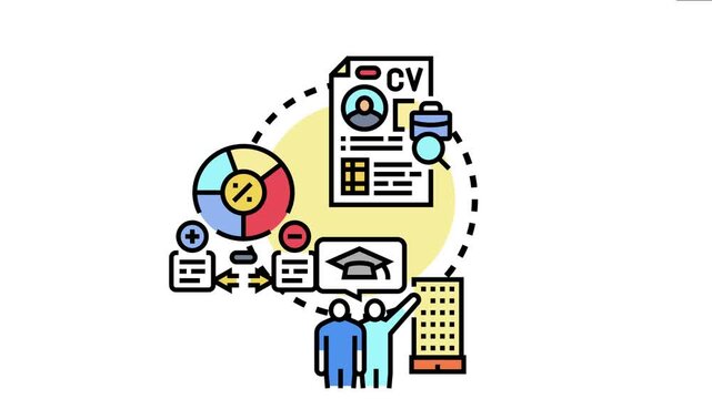 Campus admissions process involving student applications, cv reviews, filtering candidates, and university enrollment, the educational institution's selection workflow