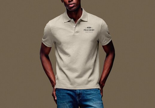 Pique Polo Tshirt Mockup For Apparel And Branding Design