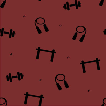 functional fitness black seamless pattern background