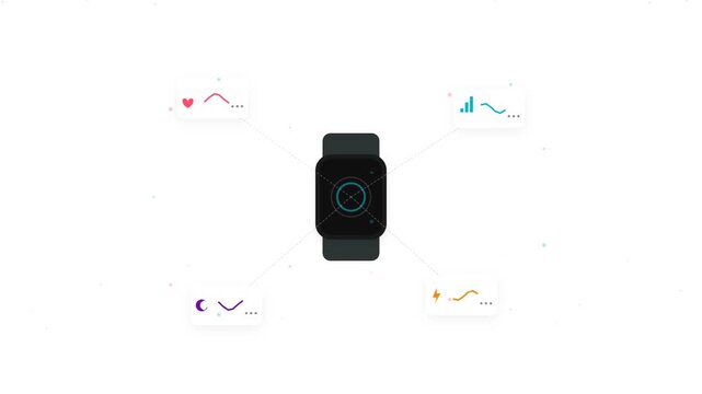 Minimal Smartwatch Health Tracking UI Animation