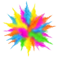Obraz premium Colorful Holi Festival Powder Explosion Isolated on White Background