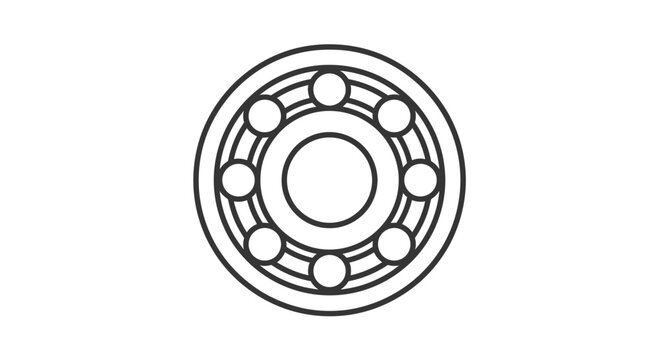 Steel ball bearing icon for mechanical engineering.