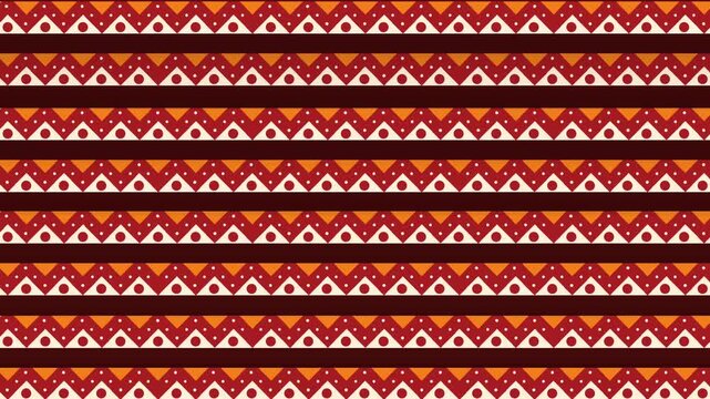 Traditional Hispanic Heritage Geometric Pattern Seamless Loop Motion Graphic.