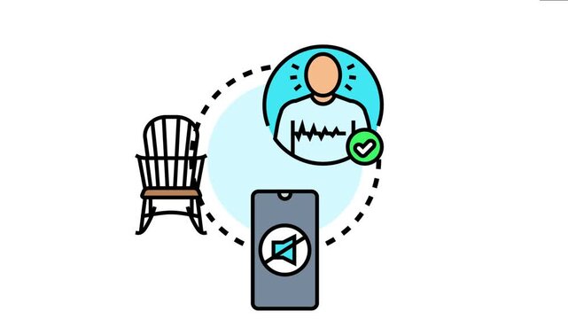 Person experiencing tranquility and internal balance while isolating from external mobile phone distractions, using a quiet space for mental reset