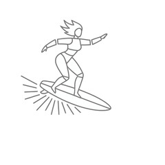 Fototapeta premium Surfer riding a surfboard
