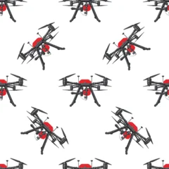 UAV for Firefighting. Fire Wildfire Drone Seamless Pattern. AI © yucatana