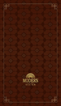 Gorgeous beige design with a Chinese wave pattern