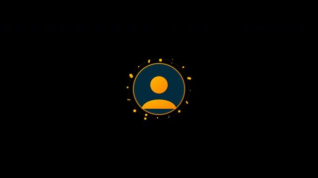 Four user avatar icons with glowing orbital particle halos isolated on transparent background