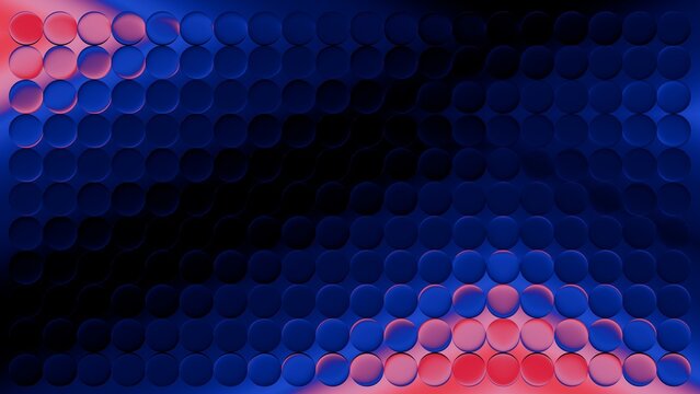 Dark blue abstract technology background with glowing red and pink circle pattern highlights, modern digital texture