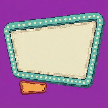 Retro pixel art marquee sign on purple background
