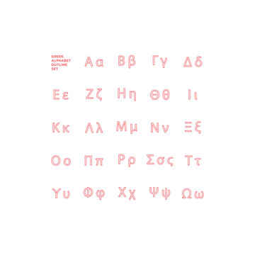 Greek Alphabet icons set design vector illustration.