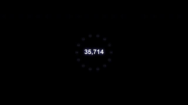 Futuristic hexagonal data hive with counting numbers isolated on alpha channel for tech UI