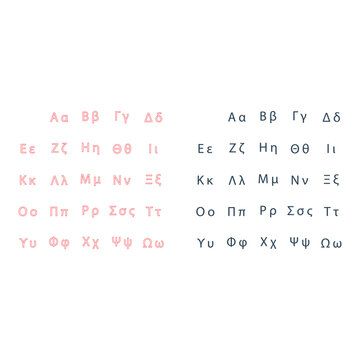 Greek Alphabet icons set design vector illustration.