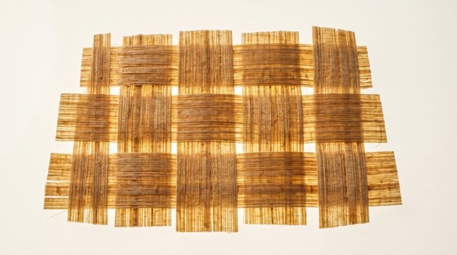 Woven papyrus fibers texture showing natural grain and organic brown plant material pattern