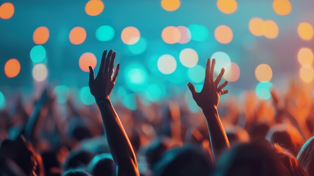 A group of diverse friends enjoying a vibrant music festival, dancing freely, colorful lights, energetic crowd, candid celebration, wide shot