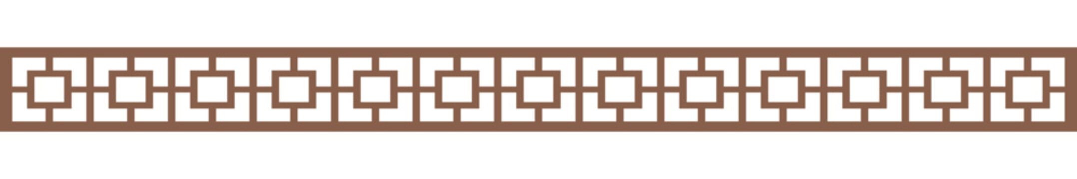 Classic Monochromatic Geometric Square Ring Grid Line Art Border Pattern Divider Vector.eps