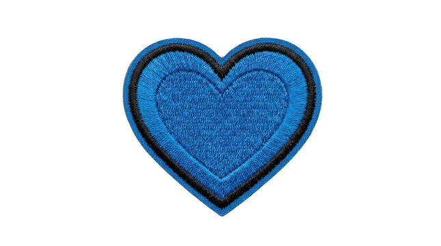 Blue glittery heart icon with sparkles isolated on transparent background