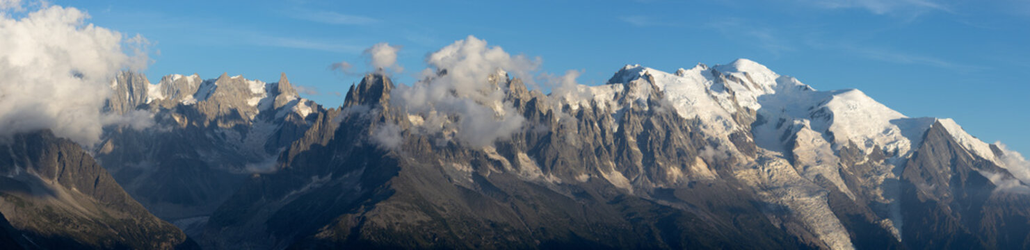 The Mont Blanc massif panorama - Chamonix.