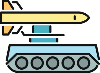 Fototapeta premium Mobile rocket launcher vehicle ready for defense and war operations