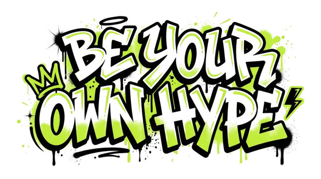 Bold graffiti style be your own way text isolated on transparent background