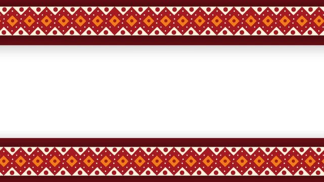 Hispanic Heritage Month Geometric Pattern Border Background Loop with Copy Space.