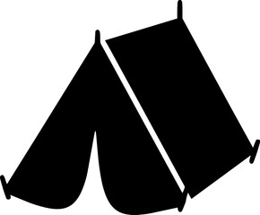 Black silhouette of a camping tent icon on a white background © Vector Vertor