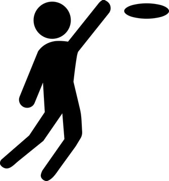 Person throwing a frisbee icon silhouette