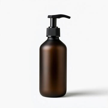 Amber glass pump dispenser bottle