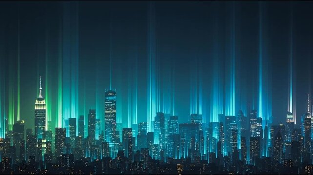 Smart digital city with connection cyber security network reciprocity over the twilight cityscape.future wireless digital city and social media networking systems that connects people within the city