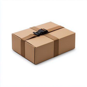 Kraft shipping box with strap and buckle