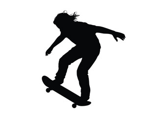 Fototapeta premium Black silhouette of a person performing a breakdance move, dynamic pose dancer